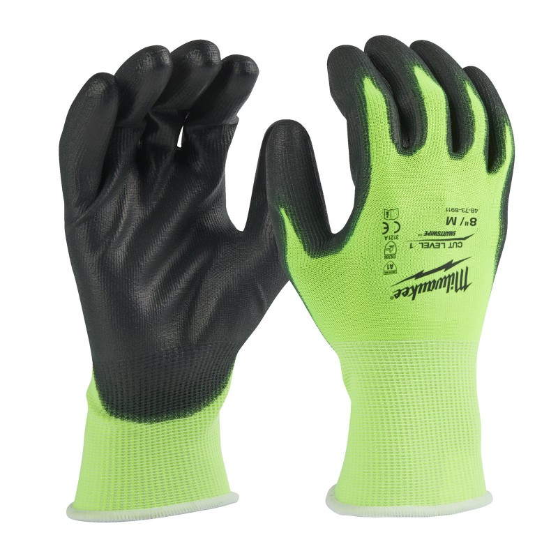Перчатки защитные Hi-Vis Cut level (Хай Виз Кат Левел) 1/A Hi-Vis Cut A Gloves - 8/M - 1шт.