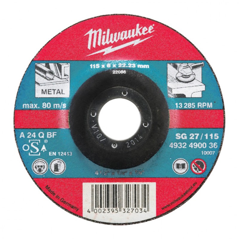 Шлифовальные диски по металлу 125х6 мм SG 27 MILWAUKEE 4932490099