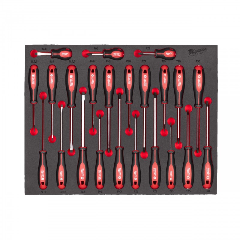 Отвертки магн. трехгр. рукоятка наб. 23ед. в ложементе (SL 2.5-SL 8/PZ0-PZ3/PH0-PH3/T10-T40) (4932479830)