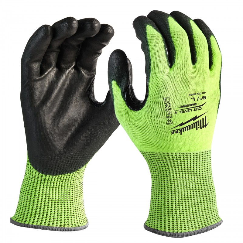 Перчатки защитные Hi-Vis Cut level (Хай Виз Кат Левел) 4/D, XL/10  (4932479929)