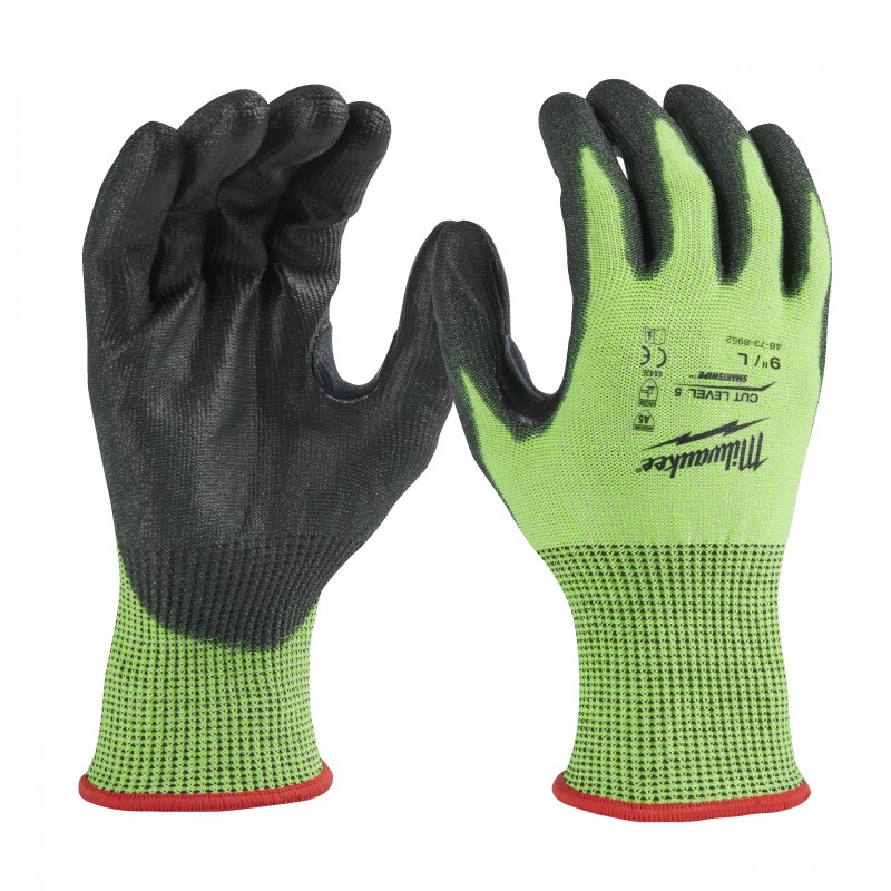 Перчатки защитные Hi-Vis Cut level (Хай Виз Кат Левел) 5/E, L/9  (4932479933)