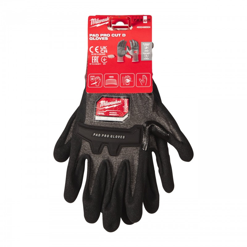 Перчатки Milwaukee AVS Pad Pro Cut D рабочие с защитой от удара, L/9 (4932498503)