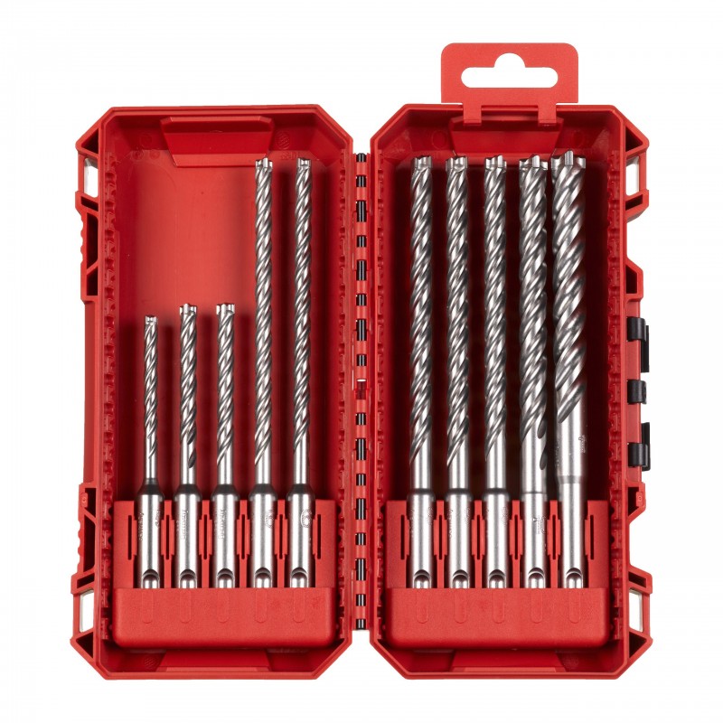 Буры SDS+ MX4™ набор 10ед. (5/6/6 x 115мм; 6/6/8/8/8/10 x 165мм; 12 x 160мм) в кейсе (4932500062)