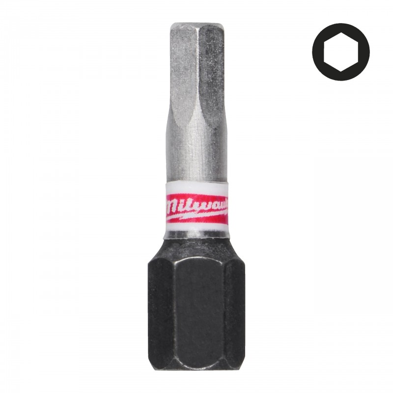 Бита HEX4 25мм SHOCKWAVE™ (3шт/уп) (4932500380)