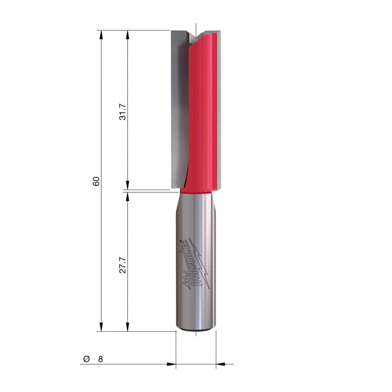 Фреза Rtr B. S8 Прямая 2C 10/60 мм - 1 шт. (4932500885)