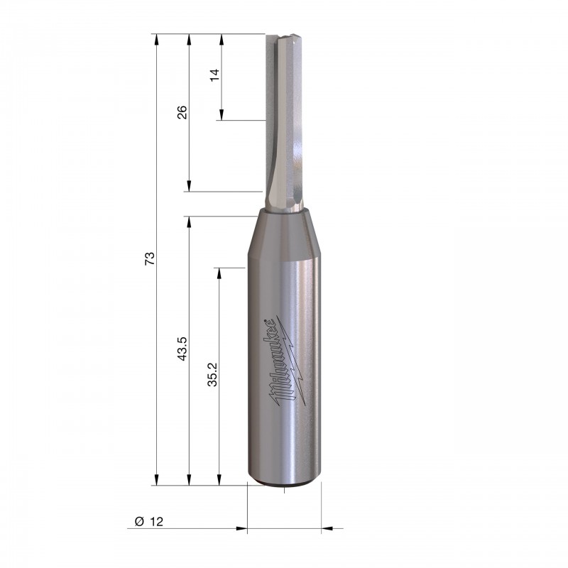 Фреза Rtr B. S12 Прямая 2C 6/60 мм - 1 шт. (4932500900)