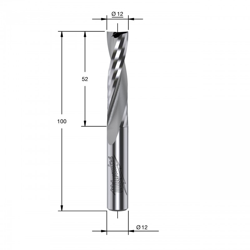 Спиральные твердосплавные сверла с восходящей резкой Rtr B. S12 Upcut Spir.12/100mm-1шт (4932500918)