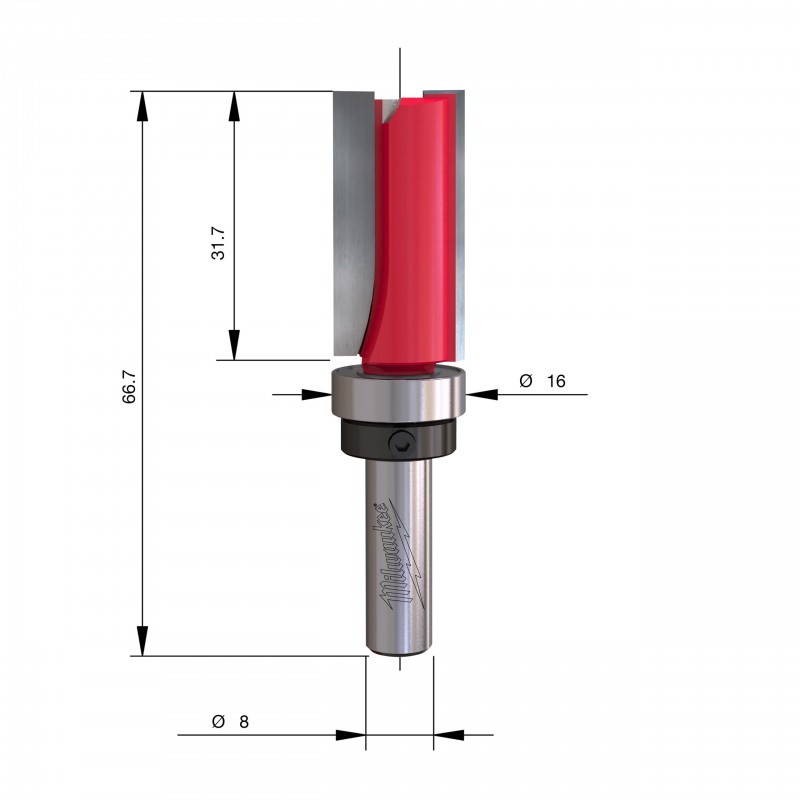 Профильные фрезы для работы по шаблону Rtr B. S8 16/66,5 мм - 1 шт. (4932500941)