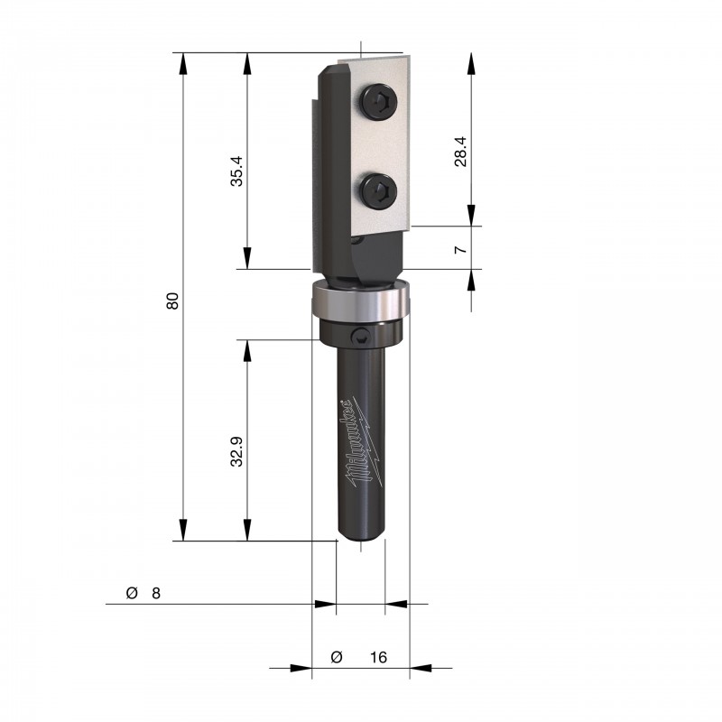 Фреза Rtr B. S8 Templ. HW Knv Lam.16/80mm - 1 шт. (4932500949)