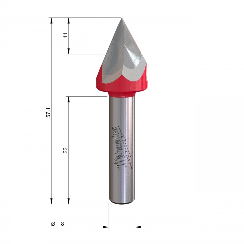 Фрезы с остроконечным наконечником, фрезы типа «Laser Point» Rtr B. S8 12,7/57,2 мм - 1 шт. (4932500960)