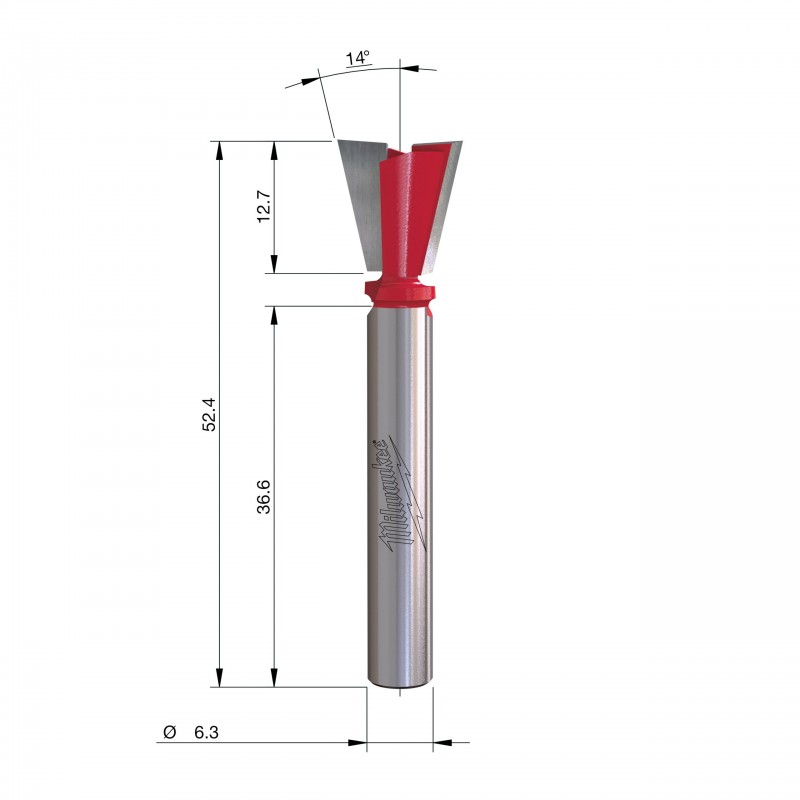 Rtr B. S1/4'' Ласточкин хвост 12,7/52,4 мм - 1 шт. (4932500976)