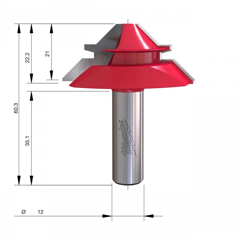 Фрезы для угловых фиксаторов Rtr B. S12 50,8/9,5/19 мм - 1 шт. (4932500995)