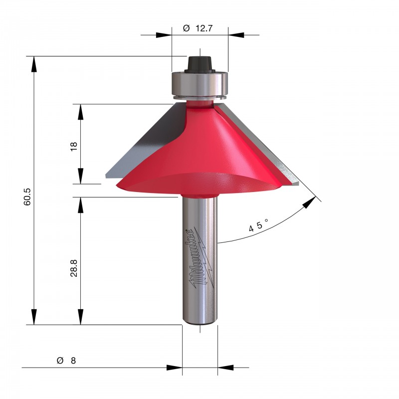 Фрезы для снятия фаски Rtr B. S8 45/60,5 мм - 1 шт. (4932501006)