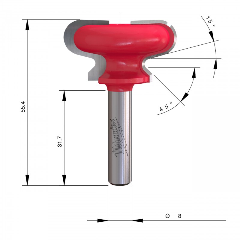 Фрезы для профилирования захвата Rtr B. S8 Finger Pull 38.1/17mm - 1 шт (4932501012)