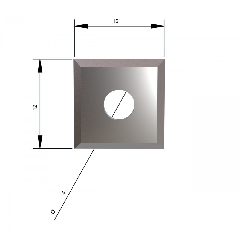 Твердосплавные (HW) ножи для фрезы 12x12x1,5 мм, марка K6 — 10 шт. (4932501074)